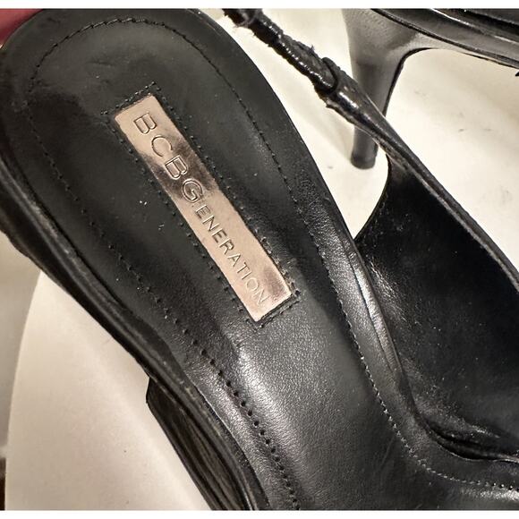 BCBGeneration Slingback Heels Pointed Toe Black Sz 9.5 M Whimsigoth Rebel Chic - Picture 6 of 14